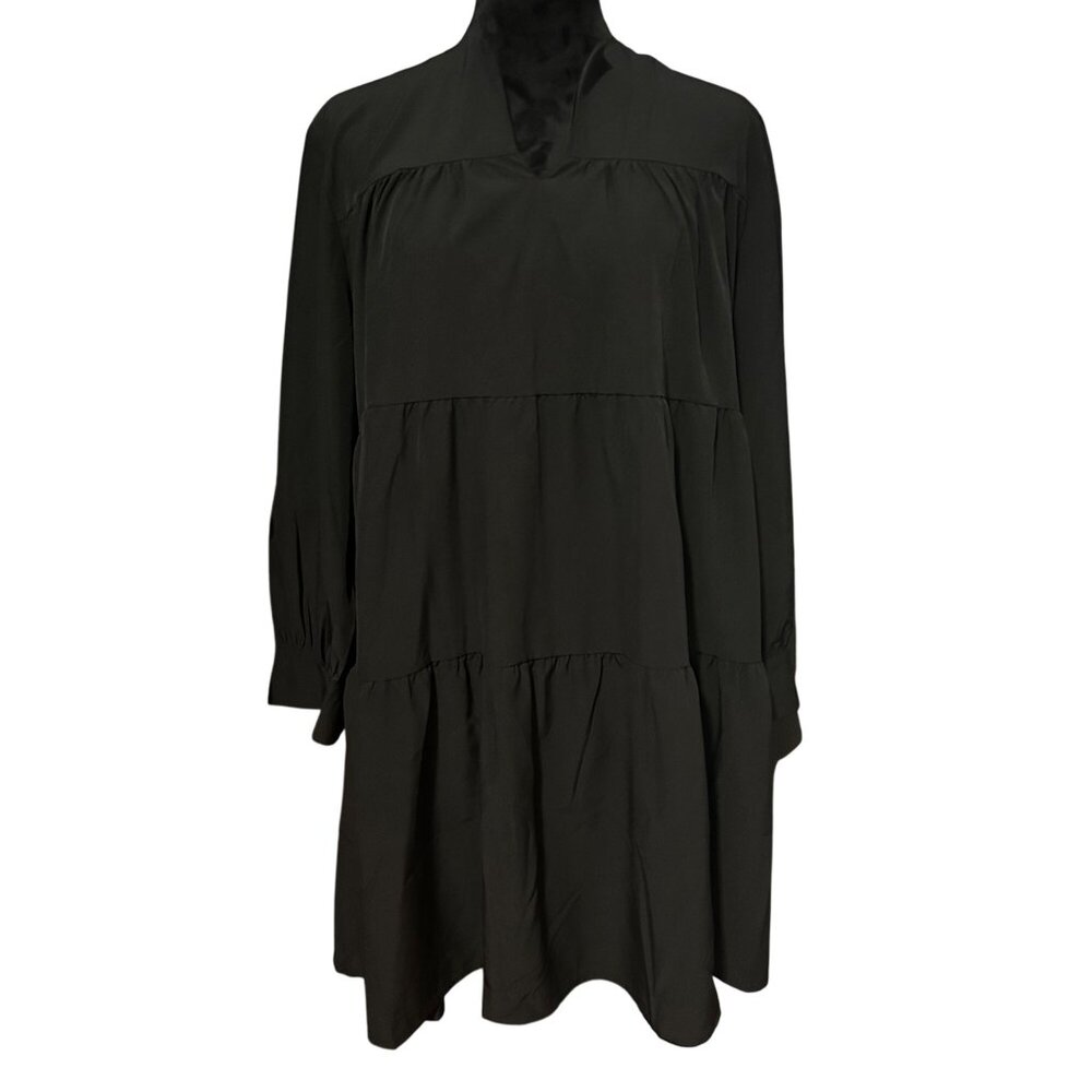 This & That Dress Womens M Black Long Sleeve Cottagecore Boho Chic Casual Tunic